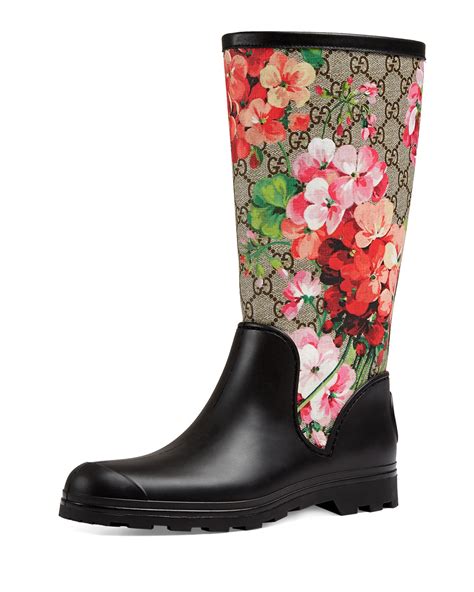 gucci prato blossom rain boots